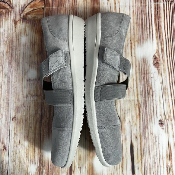 NEW Vionic SHELBY Sz 11 Gray Suede Mary Jane Loafers Shoes Elastic Strap Slip On - Picture 7 of 12